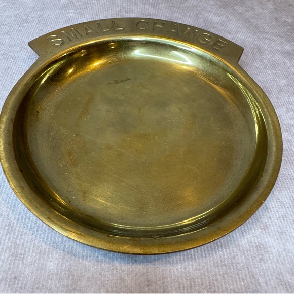 Small Change Brass Dish Money Pocket Coin Holder Tray Trinket Vintage - Picture 2 of 5
